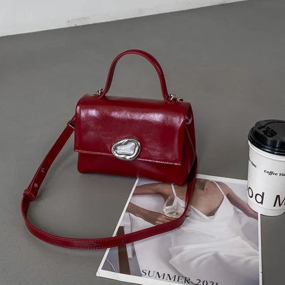 High Quality Cowhide Handbags 2024 New Small Square Bag All-match Fashion Portable Crossbody Shoulder Purses Elegant Pouch