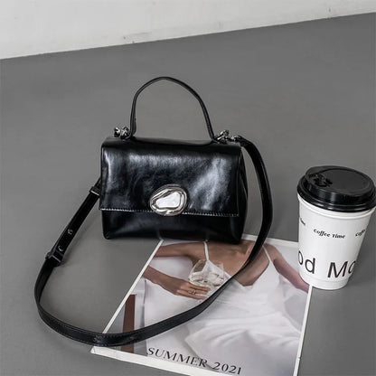 High Quality Cowhide Handbags 2024 New Small Square Bag All-match Fashion Portable Crossbody Shoulder Purses Elegant Pouch