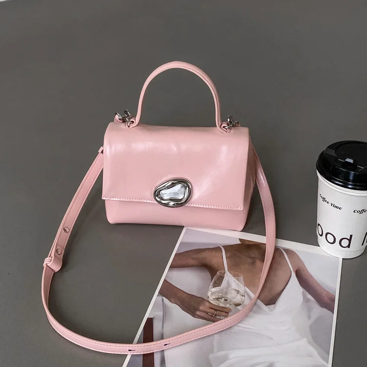 High Quality Cowhide Handbags 2024 New Small Square Bag All-match Fashion Portable Crossbody Shoulder Purses Elegant Pouch