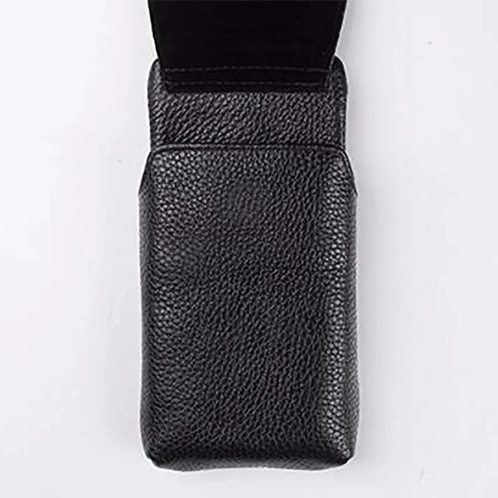 High Quality Cowhide Waist Bags Loop Skin Belt Fanny Pack Male Casual Hook 5-6'' Genuine Leather Men Mobile/Cell Phone Case Bag