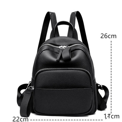 High Quality Cowhide Women's Backpack Designer Schoolbag Travel Solid Color Backpacks 2023 Luxury Genuine Leather Women Backpack