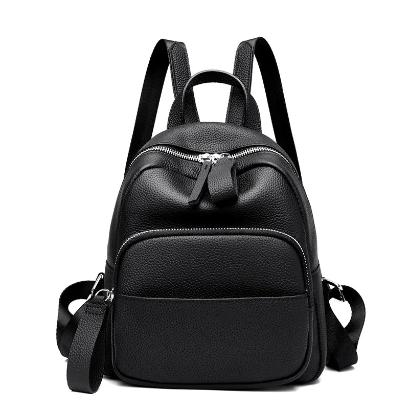 High Quality Cowhide Women's Backpack Designer Schoolbag Travel Solid Color Backpacks 2023 Luxury Genuine Leather Women Backpack