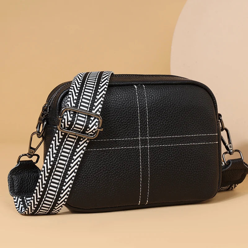 High Quality Cowhide Women's Bag Handbags Luxury Genuine Leather Women Shoulder Crossbody Bags Simple Mobile Phone Zero Wallet