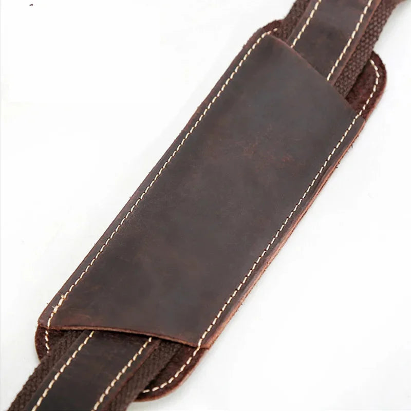High Quality Crazy Horse Shoulder Strap Genuine Leather Straps For Travel Briefcase Bag strap for Handbags
