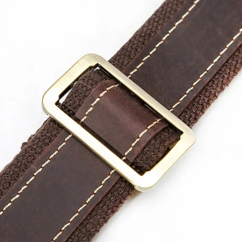 High Quality Crazy Horse Shoulder Strap Genuine Leather Straps For Travel Briefcase Bag strap for Handbags