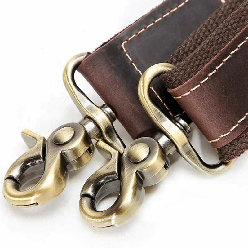 High Quality Crazy Horse Shoulder Strap Genuine Leather Straps For Travel Briefcase Bag strap for Handbags