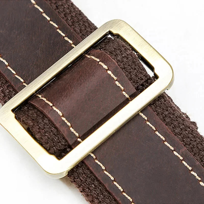 High Quality Crazy Horse Shoulder Strap Genuine Leather Straps For Travel Briefcase Bag strap for Handbags