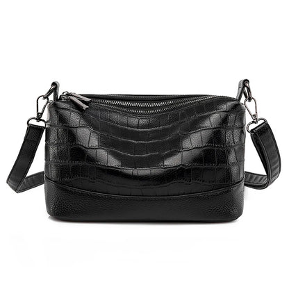High Quality Crocod Pattern Genuine Leather Shoulder Crossbody Bag for Women 2023 Designer 3 Layers Cowhide Handbags Women's bag