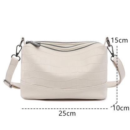 High Quality Crocod Pattern Genuine Leather Shoulder Crossbody Bag for Women 2023 Designer 3 Layers Cowhide Handbags Women's bag