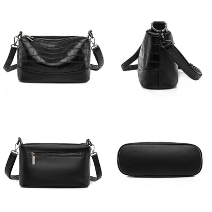 High Quality Crocod Pattern Genuine Leather Shoulder Crossbody Bag for Women 2023 Designer 3 Layers Cowhide Handbags Women's bag