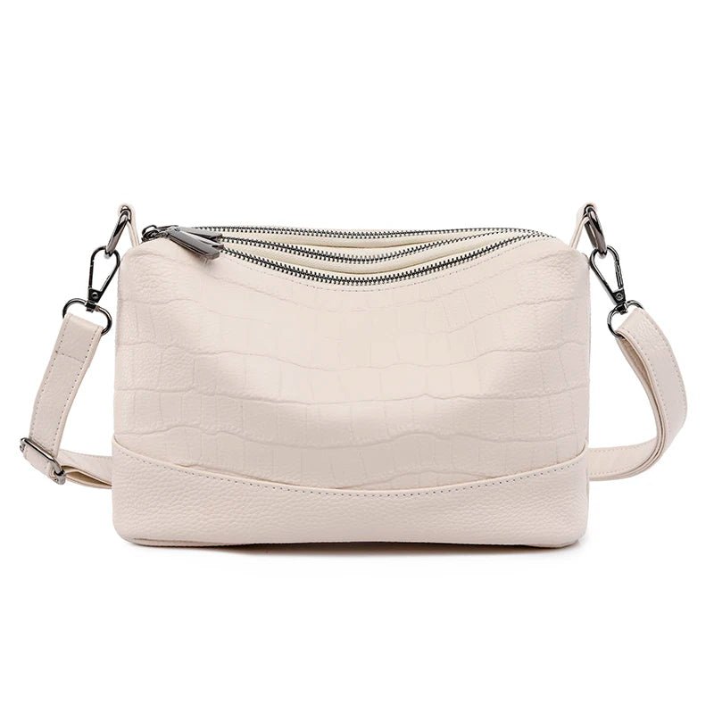 High Quality Crocod Pattern Genuine Leather Shoulder Crossbody Bag for Women 2023 Designer 3 Layers Cowhide Handbags Women's bag