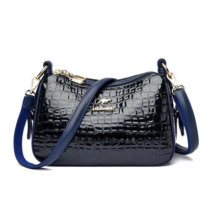 High Quality Crocodile Leather Pattern Shoulder Messenger Bag for Women 2023 Fashion Solid Color Luxury Ladies Handbag Women Bag