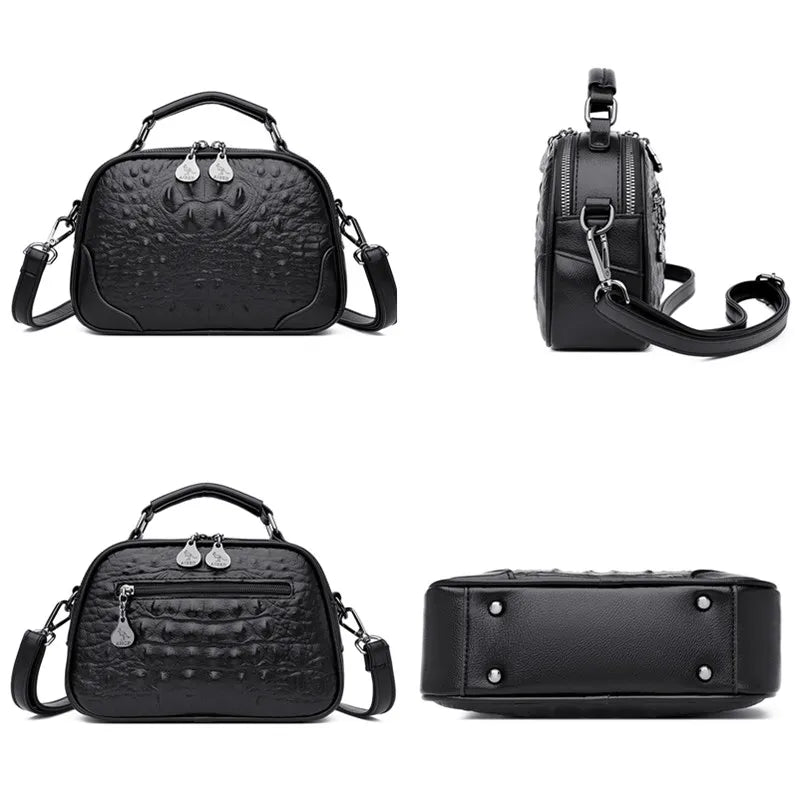 High Quality Crocodile Pattern Leather Shoulder Crossbody Bags for Wome 2023 Designer Handbags Fashion Ladies Messenger Tote Sac