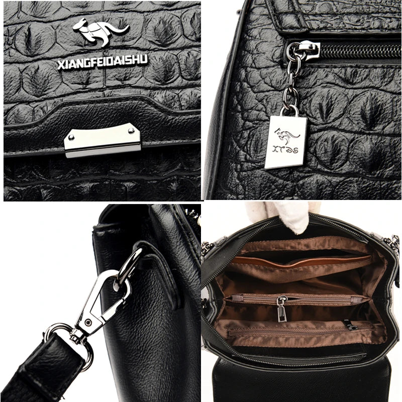 High Quality Crocodile Pattern Leather Women Handbags Luxury Brand Female Shoulder Bag Fashion Messenger Bag New Ladies Tote Sac