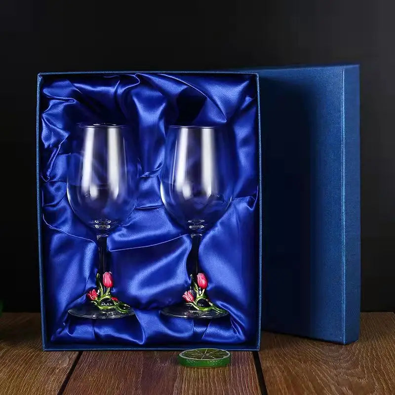 High Quality Crystal Glass Red Wine Glass Enamel Tulip Champagne Glass Glasses for Champagne Wineglass Whiskey Cup Cups Vintage