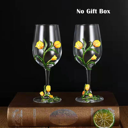 High Quality Crystal Glass Red Wine Glass Enamel Tulip Champagne Glass Glasses for Champagne Wineglass Whiskey Cup Cups Vintage