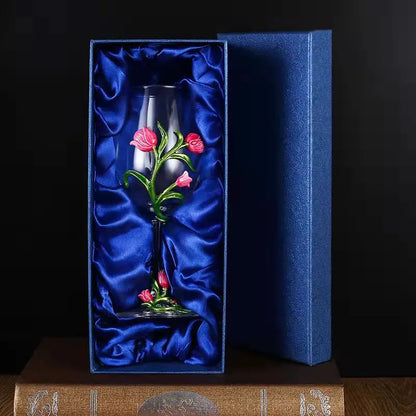 High Quality Crystal Glass Red Wine Glass Enamel Tulip Champagne Glass Glasses for Champagne Wineglass Whiskey Cup Cups Vintage