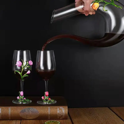 High Quality Crystal Glass Red Wine Glass Enamel Tulip Champagne Glass Glasses for Champagne Wineglass Whiskey Cup Cups Vintage