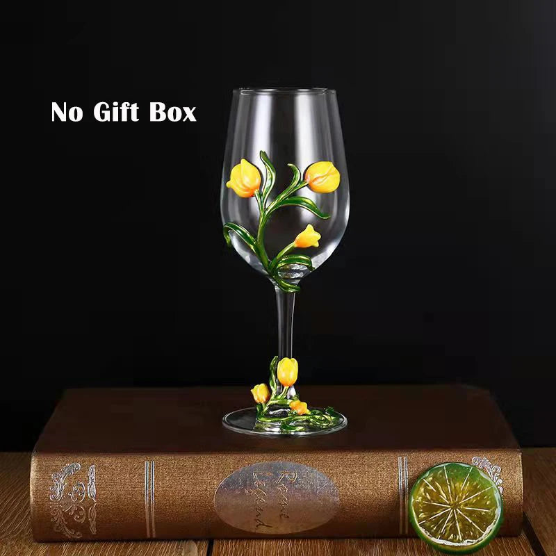 High Quality Crystal Glass Red Wine Glass Enamel Tulip Champagne Glass Glasses for Champagne Wineglass Whiskey Cup Cups Vintage