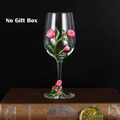 High Quality Crystal Glass Red Wine Glass Enamel Tulip Champagne Glass Glasses for Champagne Wineglass Whiskey Cup Cups Vintage