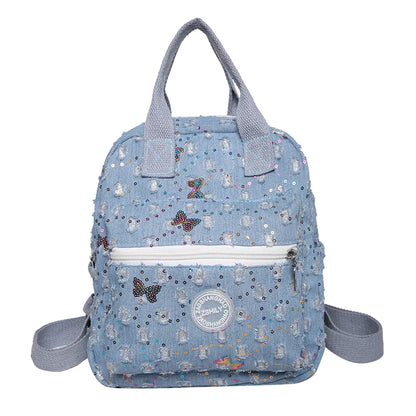 High Quality Denim Designer Backpacks Casual Large Capacity School Bags for Teenage Girl 2023 Ladies Bookpack Elegant Travel Bag