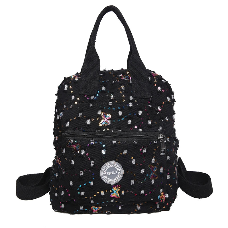 High Quality Denim Designer Backpacks Casual Large Capacity School Bags for Teenage Girl 2023 Ladies Bookpack Elegant Travel Bag