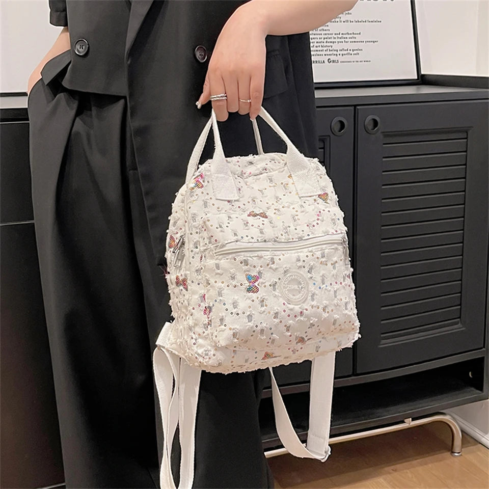 High Quality Denim Designer Backpacks Casual Large Capacity School Bags for Teenage Girl 2023 Ladies Bookpack Elegant Travel Bag