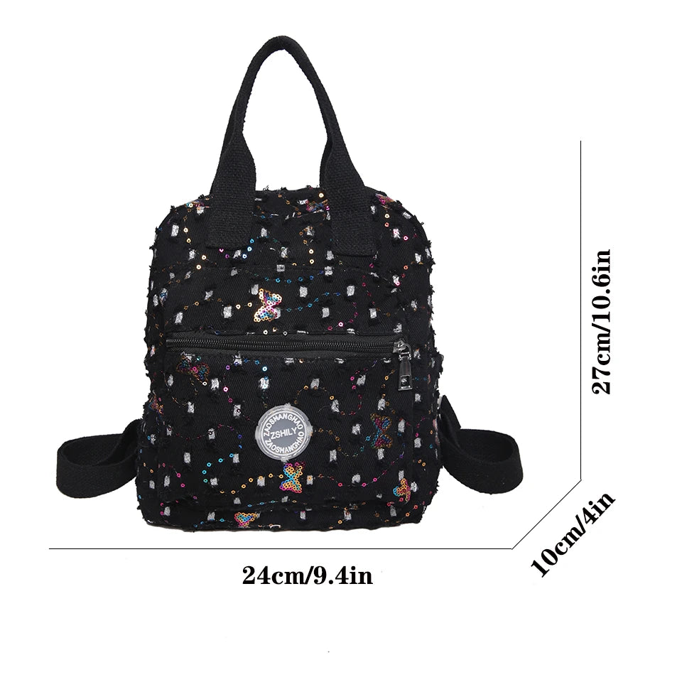 High Quality Denim Designer Backpacks Casual Large Capacity School Bags for Teenage Girl 2023 Ladies Bookpack Elegant Travel Bag
