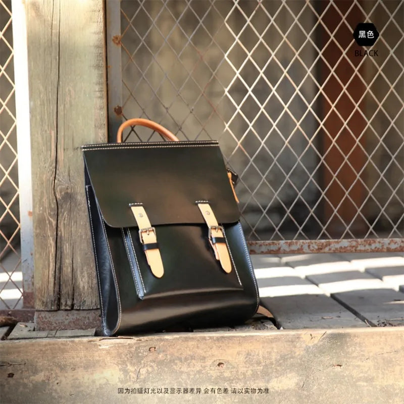High Quality Double Belt Buckle Casual Backpacks Versatile Large Capacity Luxury Schoolbag Fashion All-match Shoulder Bags