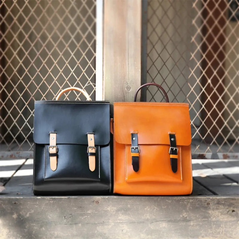 High Quality Double Belt Buckle Casual Backpacks Versatile Large Capacity Luxury Schoolbag Fashion All-match Shoulder Bags