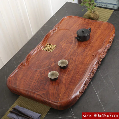 High Quality Ebony Log Tea Tray Large Size Drained Solid Wood Tea Table Decoration Chinese Living Room Tea Ceremony Tools