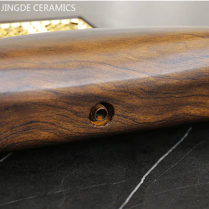 High Quality Ebony Log Tea Tray Large Size Drained Solid Wood Tea Table Decoration Chinese Living Room Tea Ceremony Tools