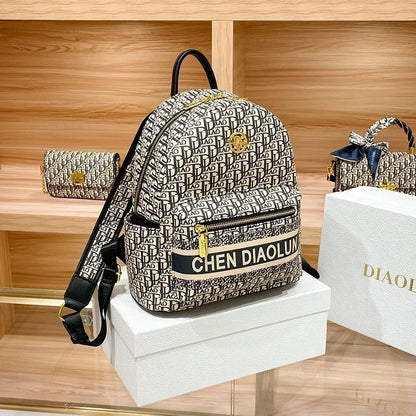 High Quality Embroidery Women Bags 2024 New School Bag Fashion Versatile Women's Simple Large Capacity Printed Backpack