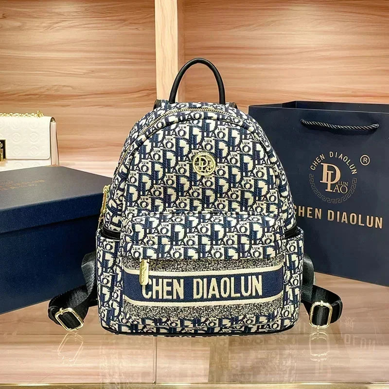 High Quality Embroidery Women Bags 2024 New School Bag Fashion Versatile Women's Simple Large Capacity Printed Backpack