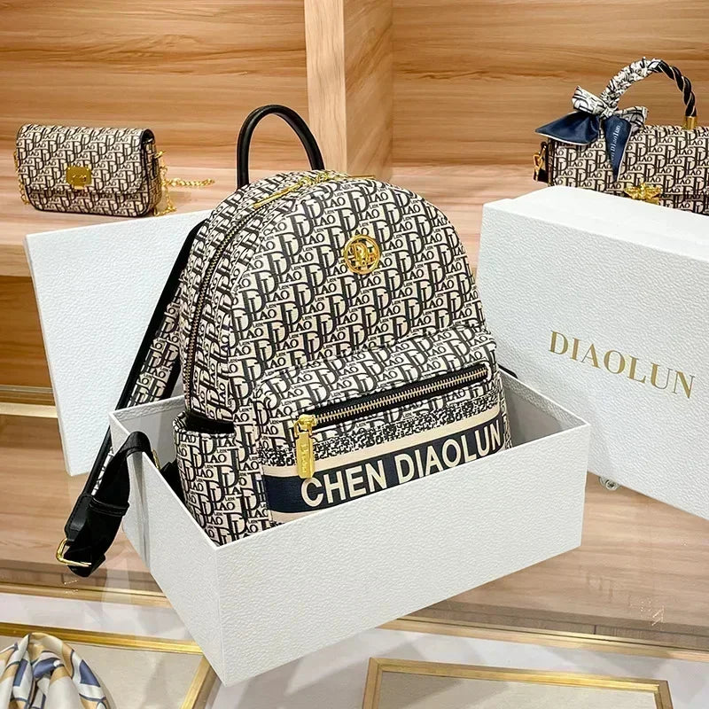 High Quality Embroidery Women Bags 2024 New School Bag Fashion Versatile Women's Simple Large Capacity Printed Backpack