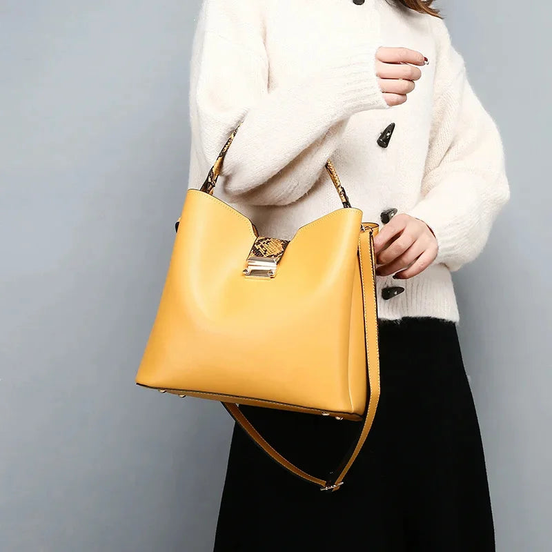 High Quality Fashion Crossbody for Shoulder Brand Designer Women s Luxury PU Leather Bucket Bag Satchels