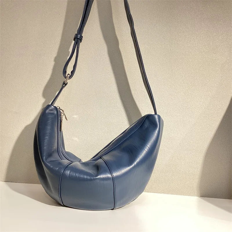 High Quality Fashion Hobos Elegant Commuter Large Capacity Zipper Armpit Shoulder Bags Female New Half Moon Purse Bolsa Purses