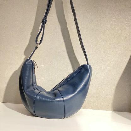 High Quality Fashion Hobos Elegant Commuter Large Capacity Zipper Armpit Shoulder Bags Female New Half Moon Purse Bolsa Purses