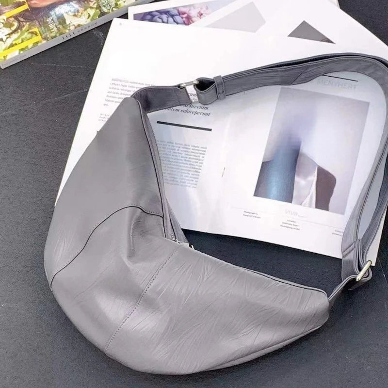 High Quality Fashion Hobos Elegant Commuter Large Capacity Zipper Armpit Shoulder Bags Female New Half Moon Purse Bolsa Purses