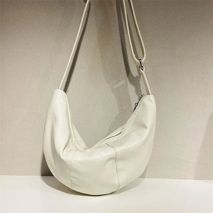 High Quality Fashion Hobos Elegant Commuter Large Capacity Zipper Armpit Shoulder Bags Female New Half Moon Purse Bolsa Purses