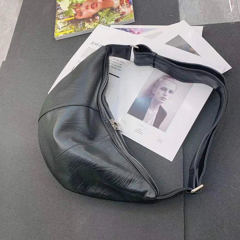 High Quality Fashion Hobos Elegant Commuter Large Capacity Zipper Armpit Shoulder Bags Female New Half Moon Purse Bolsa Purses