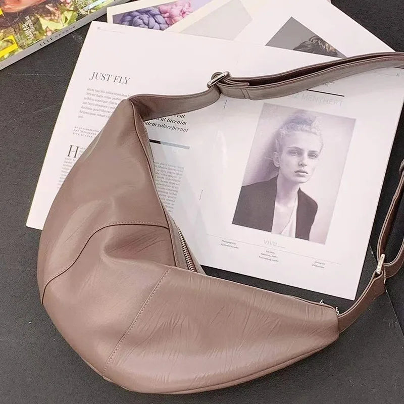 High Quality Fashion Hobos Elegant Commuter Large Capacity Zipper Armpit Shoulder Bags Female New Half Moon Purse Bolsa Purses