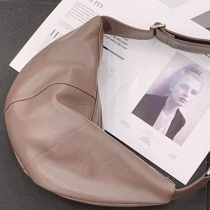High Quality Fashion Hobos Elegant Commuter Large Capacity Zipper Armpit Shoulder Bags Female New Half Moon Purse Bolsa Purses