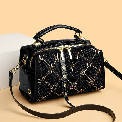 High Quality Fashion Rivet Leather Women's Tote Bag Luxury Women Shoulder Crossbody Bags 2024 New Female Handbags Messenger Sac