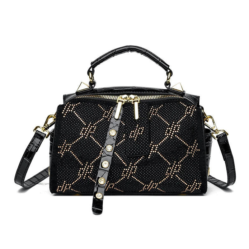 High Quality Fashion Rivet Leather Women's Tote Bag Luxury Women Shoulder Crossbody Bags 2024 New Female Handbags Messenger Sac