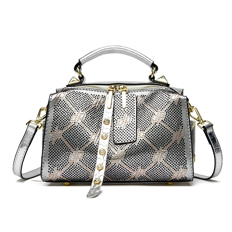 High Quality Fashion Rivet Leather Women's Tote Bag Luxury Women Shoulder Crossbody Bags 2024 New Female Handbags Messenger Sac