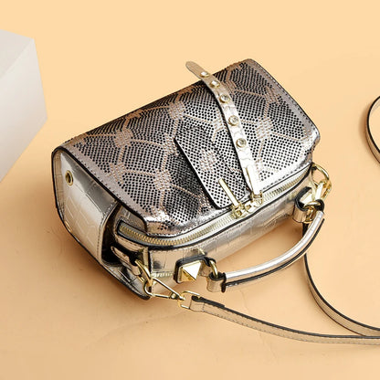 High Quality Fashion Rivet Leather Women's Tote Bag Luxury Women Shoulder Crossbody Bags 2024 New Female Handbags Messenger Sac