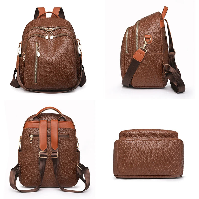 High Quality Fashion female Backpack Large Capacity Vintage Book pack Luxury Designer Teenage Girls Travel Rucksack School Bags
