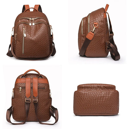 High Quality Fashion female Backpack Large Capacity Vintage Book pack Luxury Designer Teenage Girls Travel Rucksack School Bags