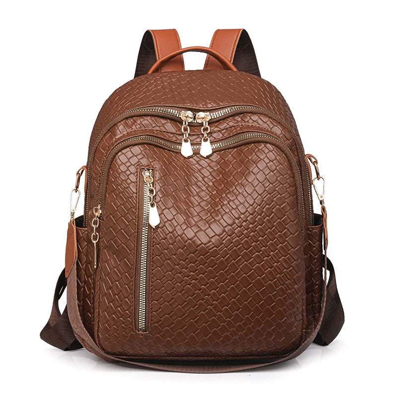 High Quality Fashion female Backpack Large Capacity Vintage Book pack Luxury Designer Teenage Girls Travel Rucksack School Bags